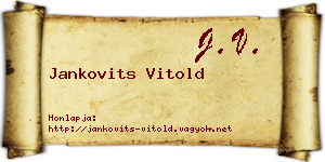 Jankovits Vitold névjegykártya